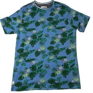 Huntington BC  Mens T-shirt Surf Team Tropical Floral Print l Size L